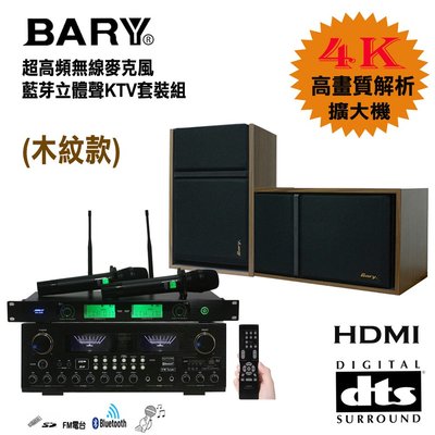 BARY藍芽HDMI超高頻無線麥克風唱歌套裝音響組 K-10-301