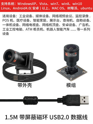 視訊鏡頭usb工業攝像頭相機1600萬2.8-12mm變焦wind安卓linux電腦免驅DW16