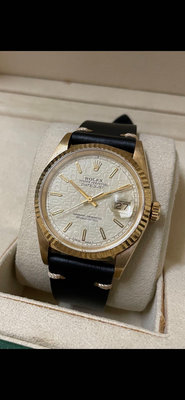 (代售)ROLEX 勞力士 16238 18K黃金 自動上鍊 米白色紀念面 單錶頭 RSC已驗證附保單吊牌36MM