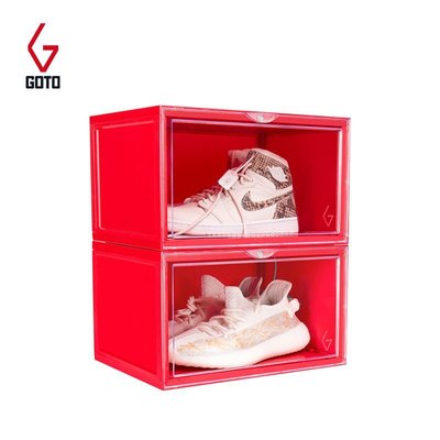現貨|GOTO鞋盒收納盒透明AJ球鞋防氧化亞克力側開鞋子展示盒20個裝防塵
