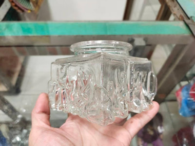 【老時光小舖】早期普普風-迷你四方罐型/迷你圓罐型-水晶玻璃-燈罩