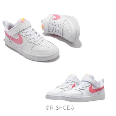 【Dr.Shoes 】Nike COURT BOROUGH LOW 2 魔鬼氈 中童 白粉 BQ5451-124
