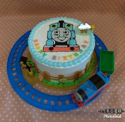 *CC手工蛋糕*- 湯瑪士小火車6吋 蛋糕(附火車組)  不含側邊裝飾(板橋中和，中和環球購物中心旁)