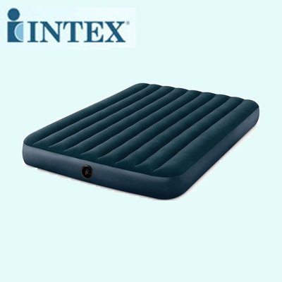 美國INTEX64734 綠色植毛線拉雙人加大空氣床 植絨充氣床墊