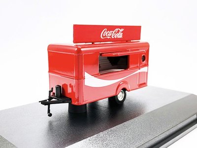 【秉田屋】瑕疵 Oxford Mobile Trailer 行動拖車 Coca-Cola 可口可樂 1/76