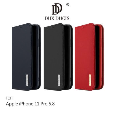 【愛瘋潮】免運 DUX DUCIS  iPhone 11 Pro(5.8吋) WISH 真皮皮套 掀蓋 鏡頭保護 支