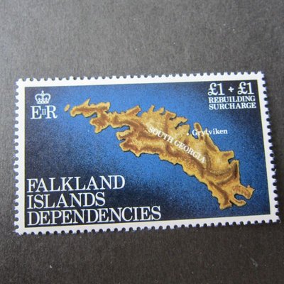 【雲品二】福克蘭群島自治邦Falkland Islands Dependency 1982 map Sc 1L-B1 MNH 庫號#B301 47233