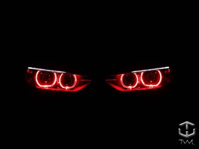 《※台灣之光※》全新寶馬BMW 12 13 14 15 16年F30 F31原廠HID大燈專用LED紅光圈惡魔眼模組