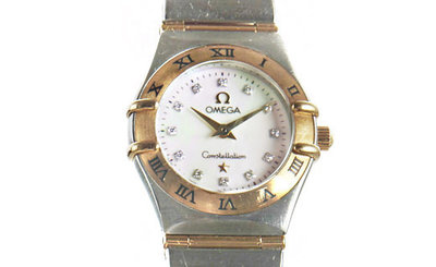 Omega歐米茄星座系列金鋼女用腕錶