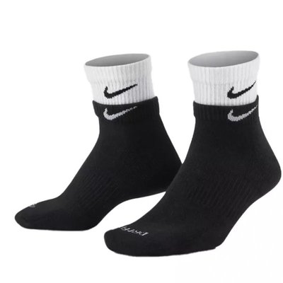 Nike Everyday 訓練過踝襪子 黑白雙層襪 雙勾 雙色襪 透氣排汗襪 1雙 DH4058-011