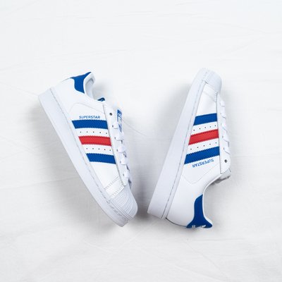 Adidas Originals Superstar 白藍紅 情侶貝殼頭 休閒運動板鞋 男女鞋 BB2246
