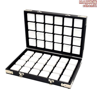 寶石盒收納託盤珠寶箱寶石盒壓克力裸石盒鑽石盒彩石盒黑白戒面盒