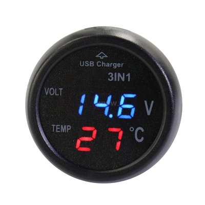 三合一多功能數字電壓溫度監測儀萬用表汽車摩托車電池電壓表溫度測試儀-新款221015