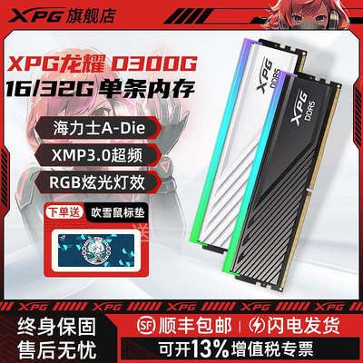 威剛XPG龍耀D300G 16G/32G 6000 6400電腦記憶體條DDR5套條RGB燈條