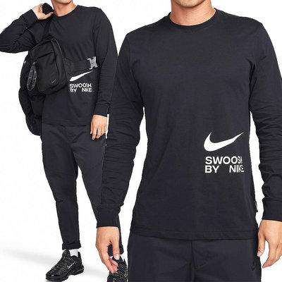 Nike AS M NSW Tee LS Big Swoosh 男款 黑色 運動 休閒 長袖 上衣 FJ1120-010