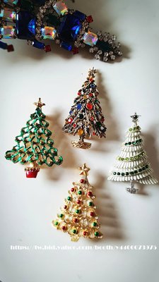 黑爾典藏西洋古董 ~美國 ART聖誕樹系列 Christmas tree 圖鑑款 ~ Vintage復古珠寶擺飾