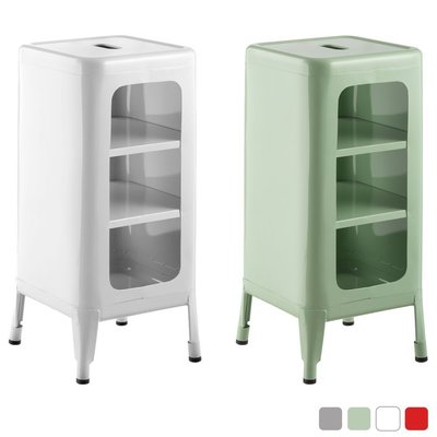 夏立櫃子椅3層 YRD-09A 綠灰紅白4色 (是椅凳/吧台椅/板凳也是收納櫃/鐵材工業風)