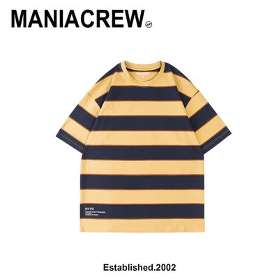 [現貨] MANIA 22 S/S Stripe Tee 復古寬鬆休閒條紋短袖T恤