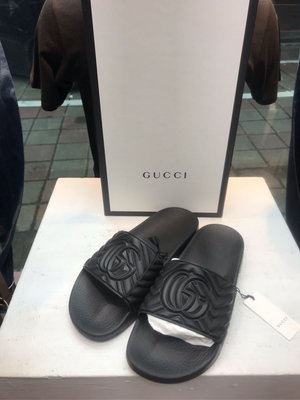 Gucci 黑白兩色 立體Logo 防水拖鞋 全新正品 男裝 男鞋 歐洲精品