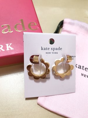 USBUY 美國代購 KS KATE SPADE 荷葉邊花朵型耳環