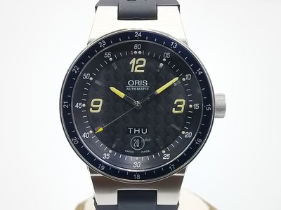 【發條盒子K0134】ORIS 豪利時Williams F1 TEAM 黑面藍圈 自動膠帶 經典男錶款 7595
