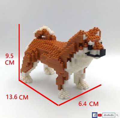 特價 小積木 DIY 柴犬 shiba狗 犬 棕色-XS 自己動手作  鑽石積木 微型積木