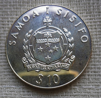 西薩摩耶1980年發行紀念莫斯科奧運會銀幣直徑 38mm重3