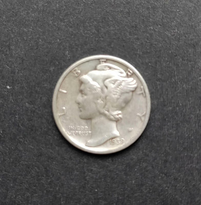 美國1939年S版10分銀幣