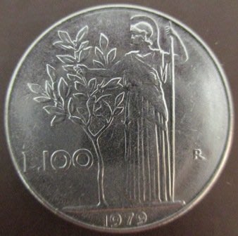 ~ITALY 義大利 L.100 100里拉 1979 1982年 錢幣/硬幣二枚~