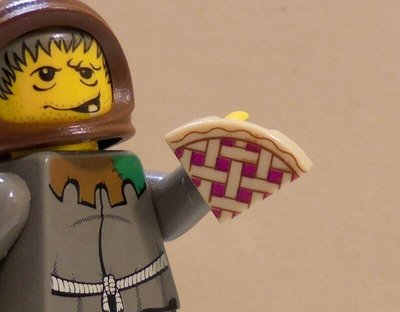 【LEGO樂高】食物甜點點心 Lattice Pie 米色沙色格狀圖案切片派餅 1x1格圓弧形平板 Tan Tile