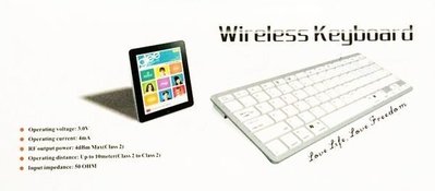Wireless Keyboard BK3001 2.4GHz 藍牙無線鍵盤 耐用,藍牙3.0,易攜帶,睡眠省電 全新
