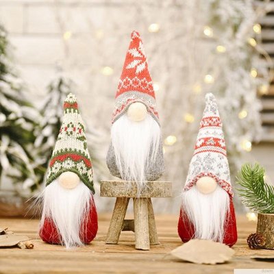 3個/組 侏儒娃娃森林精靈公仔 北歐風聖誕節裝飾擺件-好鄰居百貨