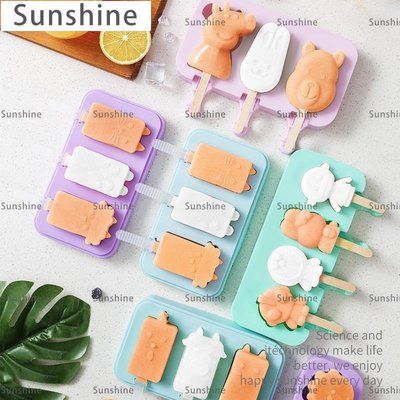 [Sunshine]diy雪糕模具硅膠家用自制做冰棍冰糕凍冰棒的磨具卡通冰淇淋模具
