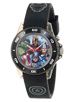 預購 美國 Marvel Avengers 美國隊長 復仇者聯盟 熱賣款 石英機芯 男童 手錶 防刮指針學習錶 橡膠錶帶