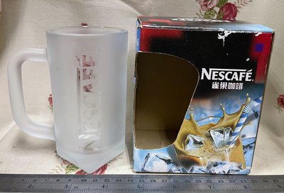 龍廬-自藏出清~玻璃製品-NESCAFE 雀巢咖啡 Cool夏杯-白色噴砂/只有1個/檸檬茶