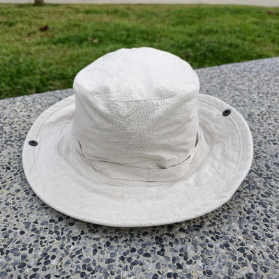 生來狂野一元起標全新義大利製Scarti Lab Bucket SM441棉麻混紡漁夫帽復古帽子米白L號