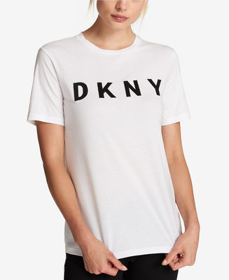 **外星人二手舖**DKNY白色logo短袖上衣-尺寸M