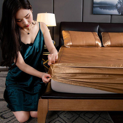 墊 枕套床笠款加厚涼席藤席三件套可折疊席子1.5米1.2米單雙人床藤席