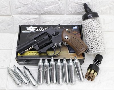 台南 武星級 WG M36 2.5吋 左輪 手槍 全金屬 CO2槍+12g CO2小鋼瓶+0.25g BB彈( 左輪槍
