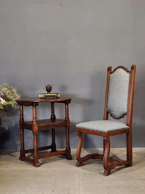 西班牙 高質感 橡木 獸腳雕刻  實木 餐椅  書桌椅  高背 單椅 ch0472 【卡卡頌  歐洲古董】✬