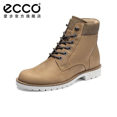 全館免運 ECCO愛步高幫男工裝靴 冬季男鞋皮靴馬丁靴 杰斯頓530314 可開發票