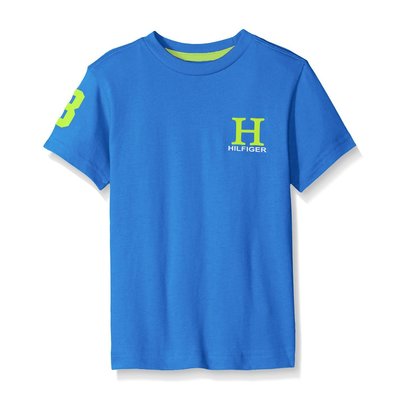 美國百分百【Tommy Hilfiger】T恤 TH 男衣 T-shirt 短袖 短T 復古 大logo 藍色 G555