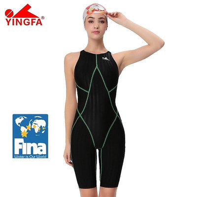 Yingfa FINA 認可專業比賽泳衣及膝防水耐氯連身泳衣女競技訓練泳衣