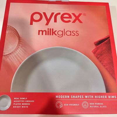【美國康寧 Corelle】CRE-OP-C01 pyrex 餐盤2件組 靚白強化玻璃