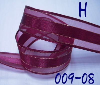 8分雪紗中緞帶(009-08)※H款※~Jane′s Gift~Ribbon，禮品包裝.衣服配件.裝飾、婚禮小品