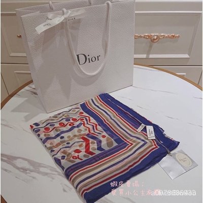 【日本二手】/Christian Dior絲巾 領巾 繽紛彩帶嘉年華 方形絲巾 100%絹