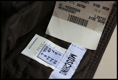 原價$29700全新專櫃真品【MOSCHINO  】Moschino Cheap&amp;Chic黑色小直筒牛仔褲