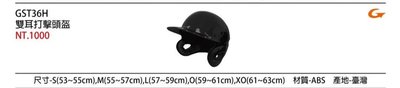 ((綠野運動廠))最新款GST棒壘球雙耳打擊頭盔~經濟部CNS認證,M~XXL號(黑色)優惠促銷中~