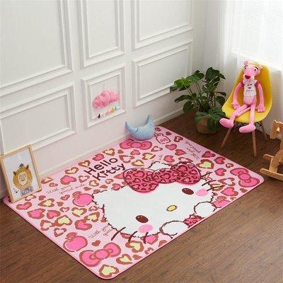 KITTY凱蒂貓可愛大地墊兒童遊戲地墊爬行毯臥室地毯女孩床邊毯地毯