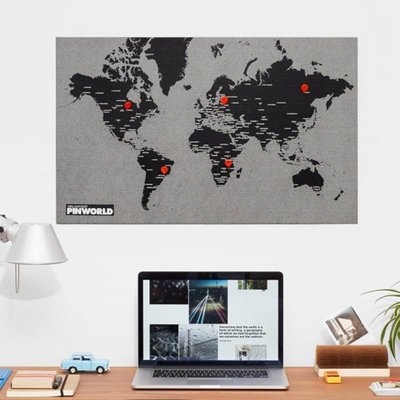 地圖世界地圖墻面裝飾記錄足跡旅行標記辦公室客廳沙發背景掛畫三聯畫開心購 促銷 新品